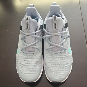 Mildy Used Nike Gray and Aqua Training Shoes